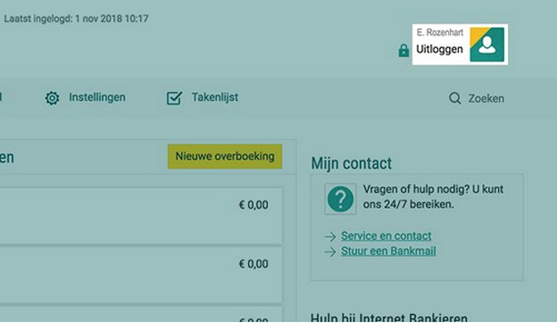 Stap 8: Bent u klaar met Internet Bankieren? Log dan altijd uit.